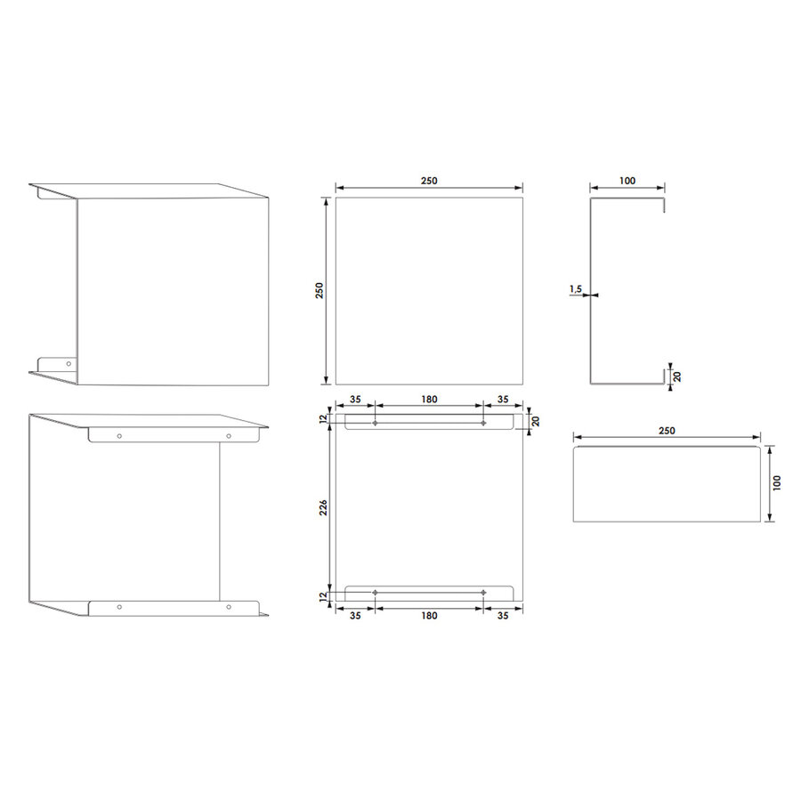 Opbouwnis Brauer Black Edition Met Verborgen Opbergruimte Mat Zwart