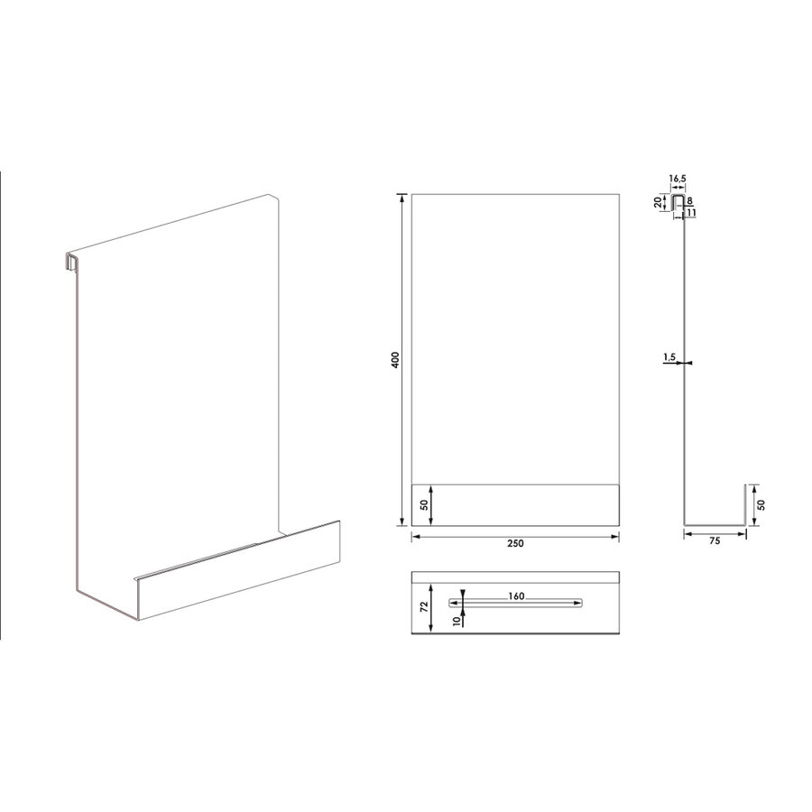 Doucherek Brauer Gunmetal Edition Hangend met Glasklem Gunmetal Geborsteld PVD
