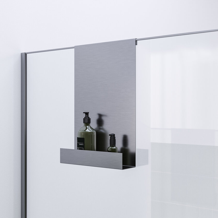 Doucherek Brauer Brushed Edition Hangend met Glasklem RVS Geborsteld PVD