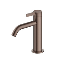 Wastafelmengkraan Hotbath Ace 1-Hendel Gebogen 15.5 cm Geborsteld Koper PVD