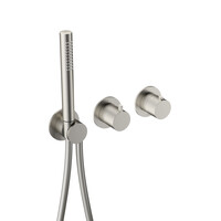 Inbouw thermostaat - Afbouwdeel Hotbath Ace Met 2-Weg Stop-Omstel Met Handdouche/ Doucheslang Geborsteld Nikkel