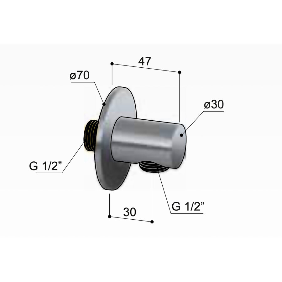 Wanduitlaat Hotbath Ace Geborsteld Koper PVD