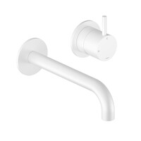 Inbouw Wastafelkraan Hotbath Cobber 18cm Gebogen Uitloop 1-Hendel Mat Wit