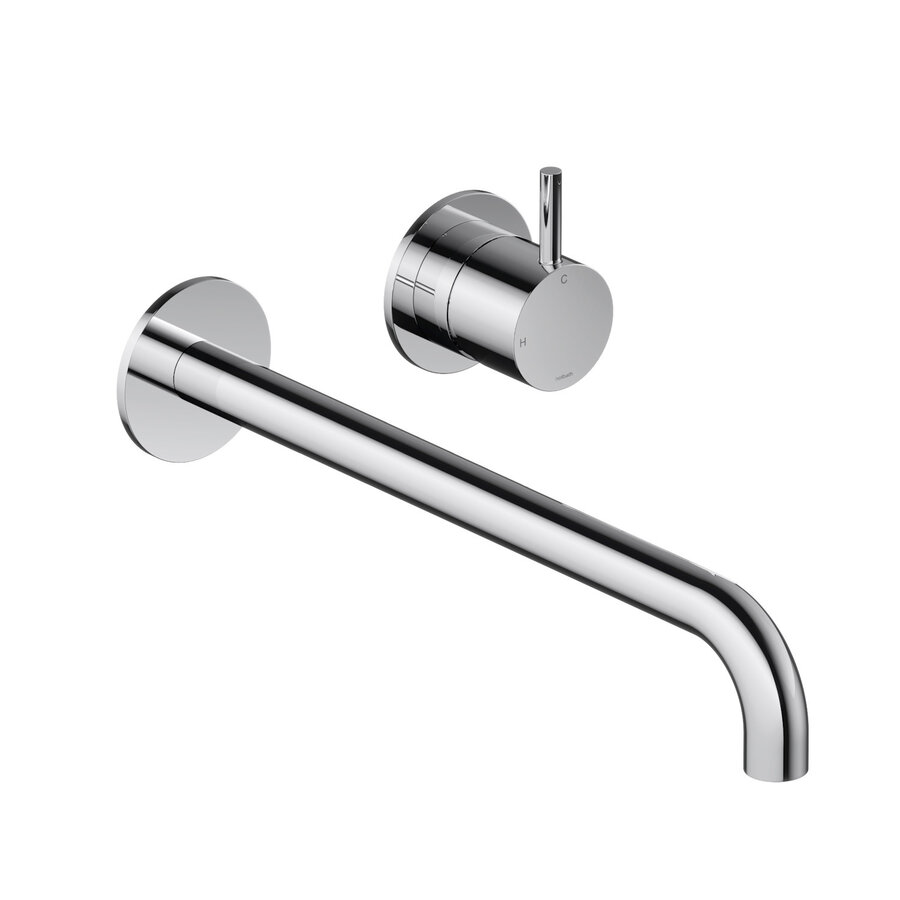 Inbouw Wastafelkraan Hotbath Cobber 25cm Gebogen Uitloop 1-Hendel Chroom