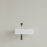 Fontein Gliss Design Freya Solid Marble 40x22x10 cm Zonder Kraangat Rechts Glans Wit