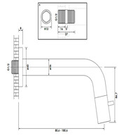 Inbouw Fonteinkraan Brauer Black Edition Inkortbaar Mat Zwart