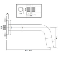 Inbouw Fonteinkraan Brauer Gunmetal Edition Inkortbaar Gunmetal Geborsteld PVD