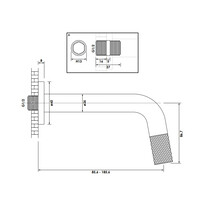 Inbouw Fonteinkraan Brauer Gunmetal Carving Edition Inkortbaar Gunmetal Geborsteld PVD