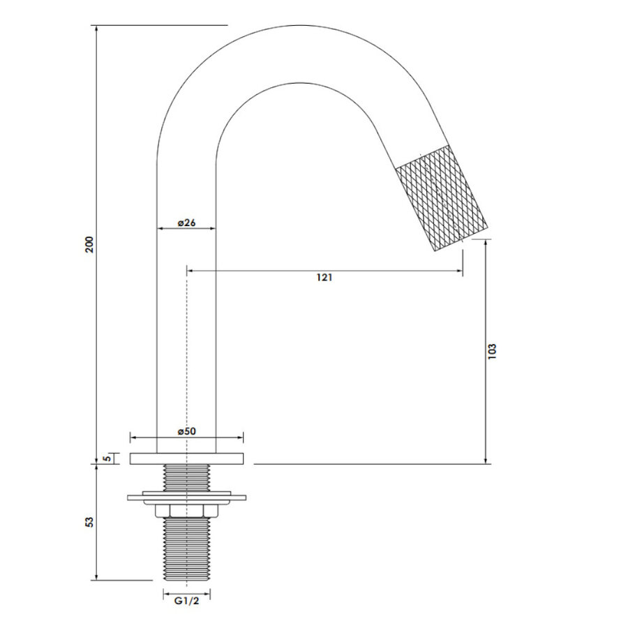 Opbouw Fonteinkraan Brauer Gunmetal Carving Edition Met Gebogen Uitloop Gunmetal Geborsteld PVD