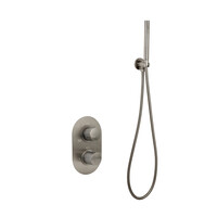 Doucheset Sanilux Rubb Inbouw Met Thermostaat, Douchekop 25 cm, Doucheslang en Handdouche Gunmetal