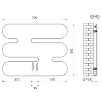 Designradiator Sapho Evolla 79x59,2 cm Mat Wit
