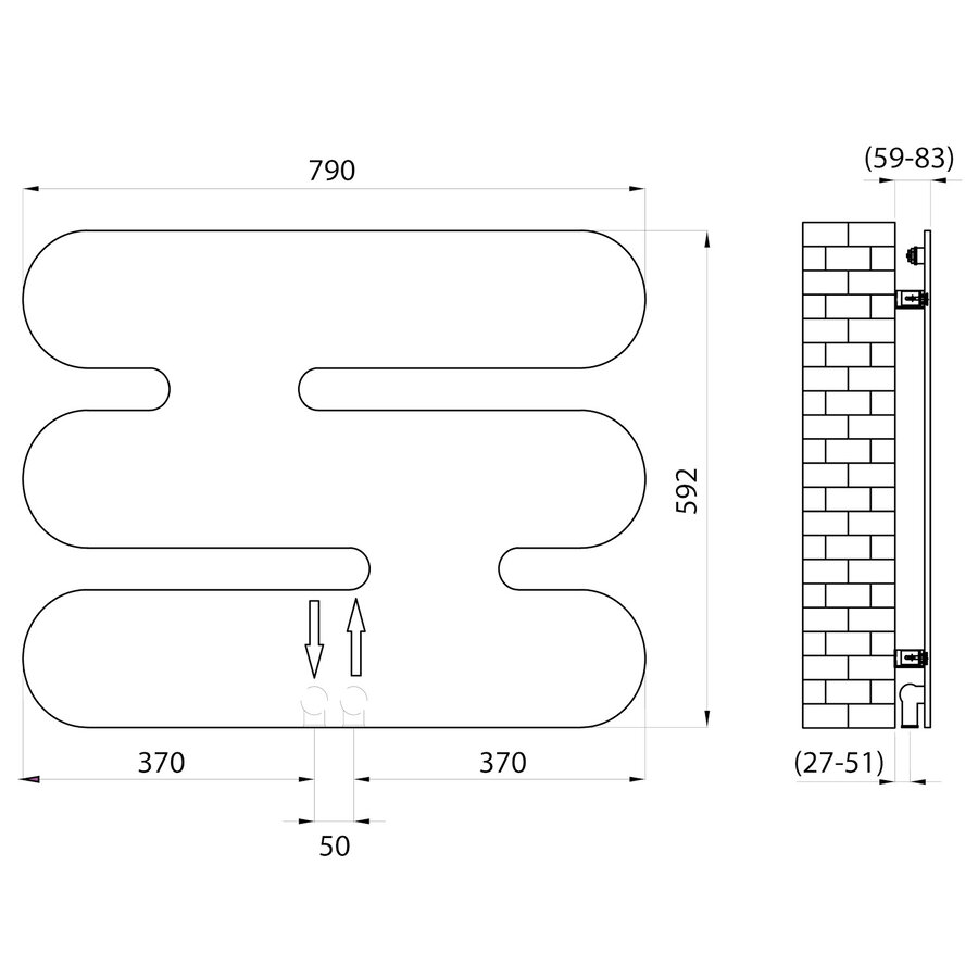 Designradiator Sapho Evolla 79x59,2 cm Mat Wit