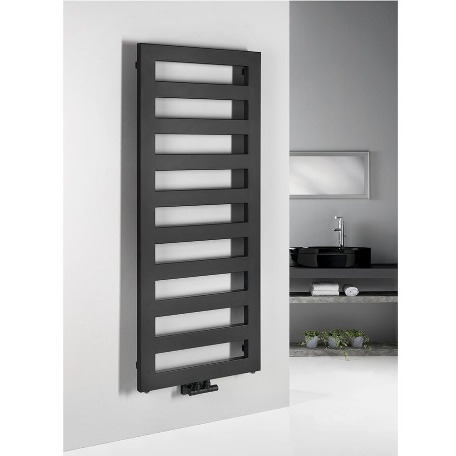 Designradiator Sapho Block 50x146.5 Cm Mat Zwart