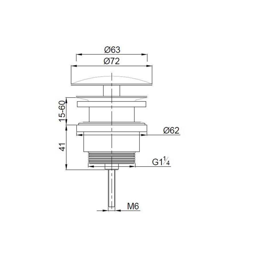 Clickwaste BWS Mark Verlengd 5/4" Geborsteld Brons Koper