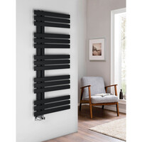 Designradiator Sapho Silvana Recht 50x123.6 cm 561W Mat Zwart