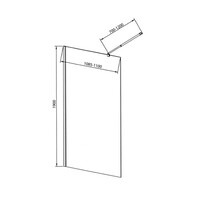 Inloopdouche Sapho Walk-In 110x190 cm met Muurprofiel Chinchilla Glas