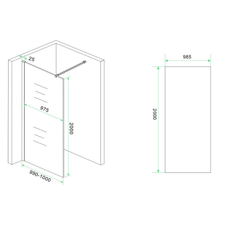 Glasplaat Wiesbaden Slim Spiegelrook Naar Helder Glas Nano 1000x2000 8mm