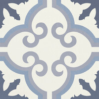 Vloer en Wandtegel Mykonos Hydrolic Bloemen Blauw 20x20 Cm (Prijs per M2)