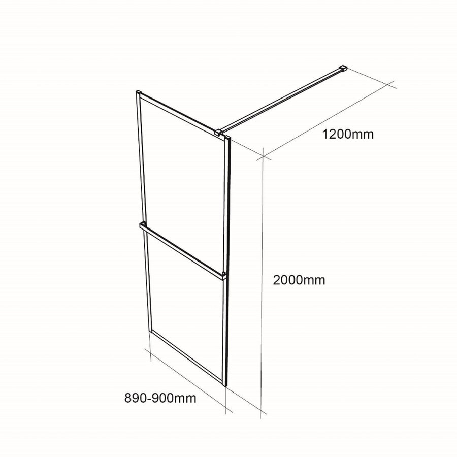 Inloopdouche Allibert Milton 90 cm Zwart