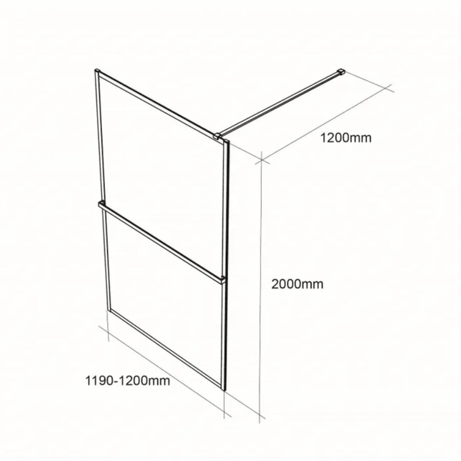 Inloopdouche Allibert Milton 120 cm Zwart