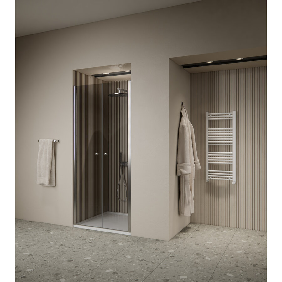 Douchedeur | 2 Pendeldeuren | Marip | 6mm | 80x190 cm | Mat Chroom