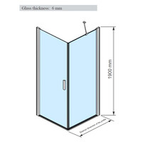 Douchecabine | BWS Gusma | 1 Deur | 90x90x190 cm | Zwart