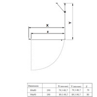 Douchecabine | BWS Gusma | 1 Deur | 80x80x190 cm | Zwart
