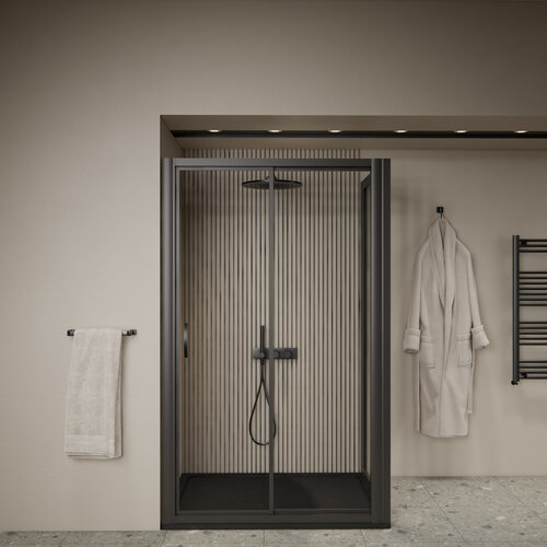 Douchecabine Schuifdeur BWS Luad 90x90x190 cm Zwart 