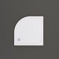 Douchebak BWS Saro Kwartrond Acryl 70x70cm Inclusief Plint Wit