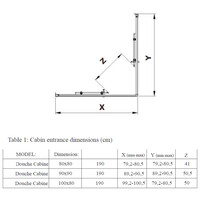 Douchecabine Dubbele Schuifdeur BWS Luad 80x80x190 cm Chroom