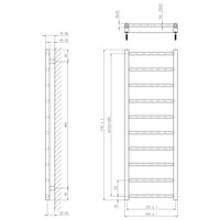 Designradiator Sapho Metro Light 40x114 cm Chroom