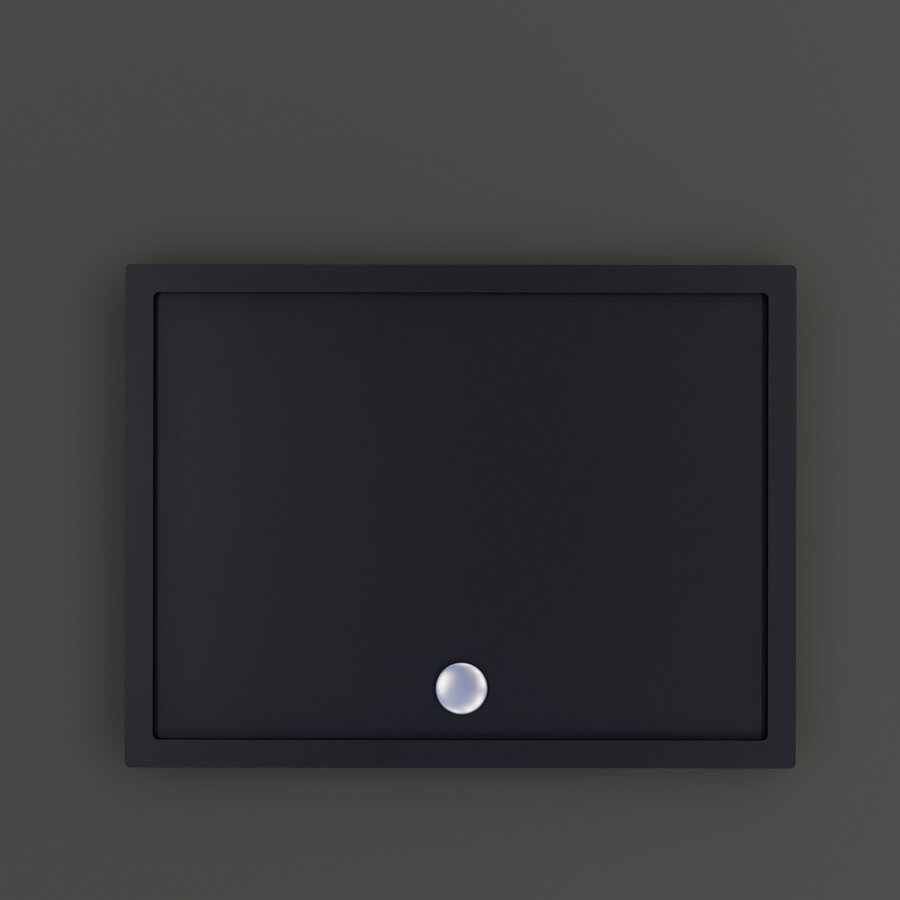 Douchebak BWS Dana Rechthoek Cast Marble 140x80 cm Zelfdragend Mat Zwart