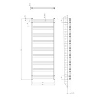 Designradiator Sapho Metro Dos 55x143 cm Mat Zwart