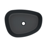 Waskom Arcqua Rocker Cast Marble 50x37 cm Organisch Links Mat Antraciet