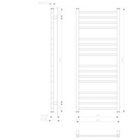 Designradiator Sapho Metro Recht 50x120 cm Mat Wit