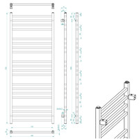 Design radiator Sapho Metro 60x151 cm Mat Zwart