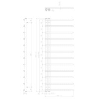 Designradiator Sapho Justina 50x151 cm 410W Mat Zwart