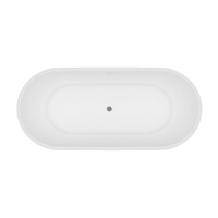 Vrijstaand ligbad BWS ovaal Solid Surface 170x70x85 cm Mat Wit
