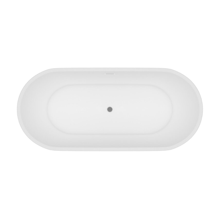 Vrijstaand ligbad BWS ovaal Solid Surface 170x70x85 cm Mat Wit