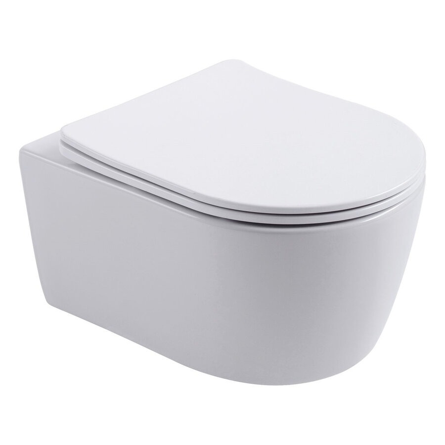 Ophangcloset BWS Sky Rim-off Inclusief Zitting Wit