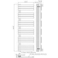 Handdoekradiator BWS Boss Links aansluiting 1021W 180x60 cm Mat Zwart