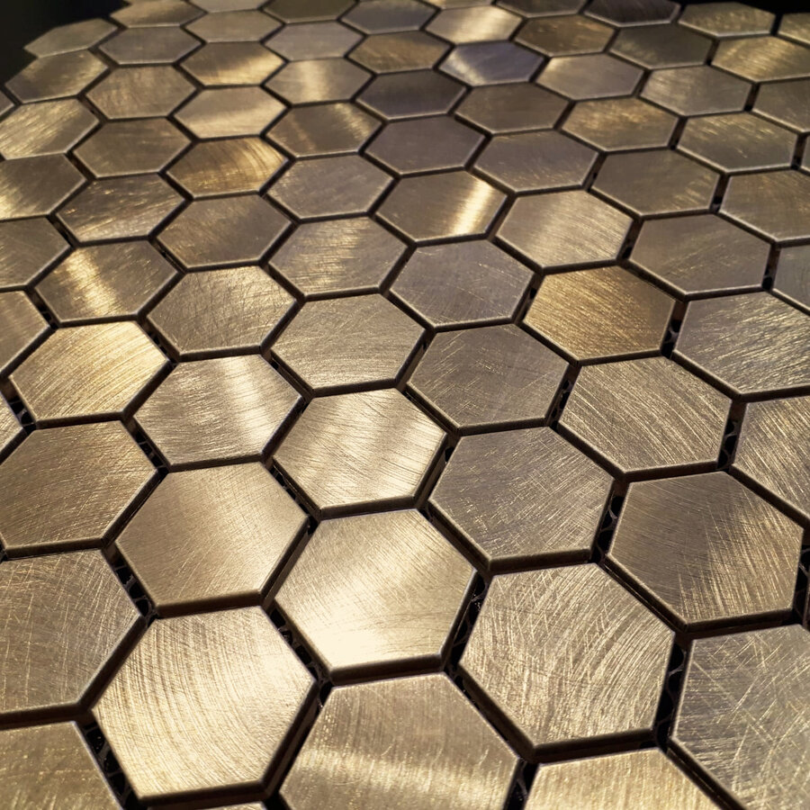 BWS Goud Mozaiek Hexagon 30X30 CM (prijs per stuk)