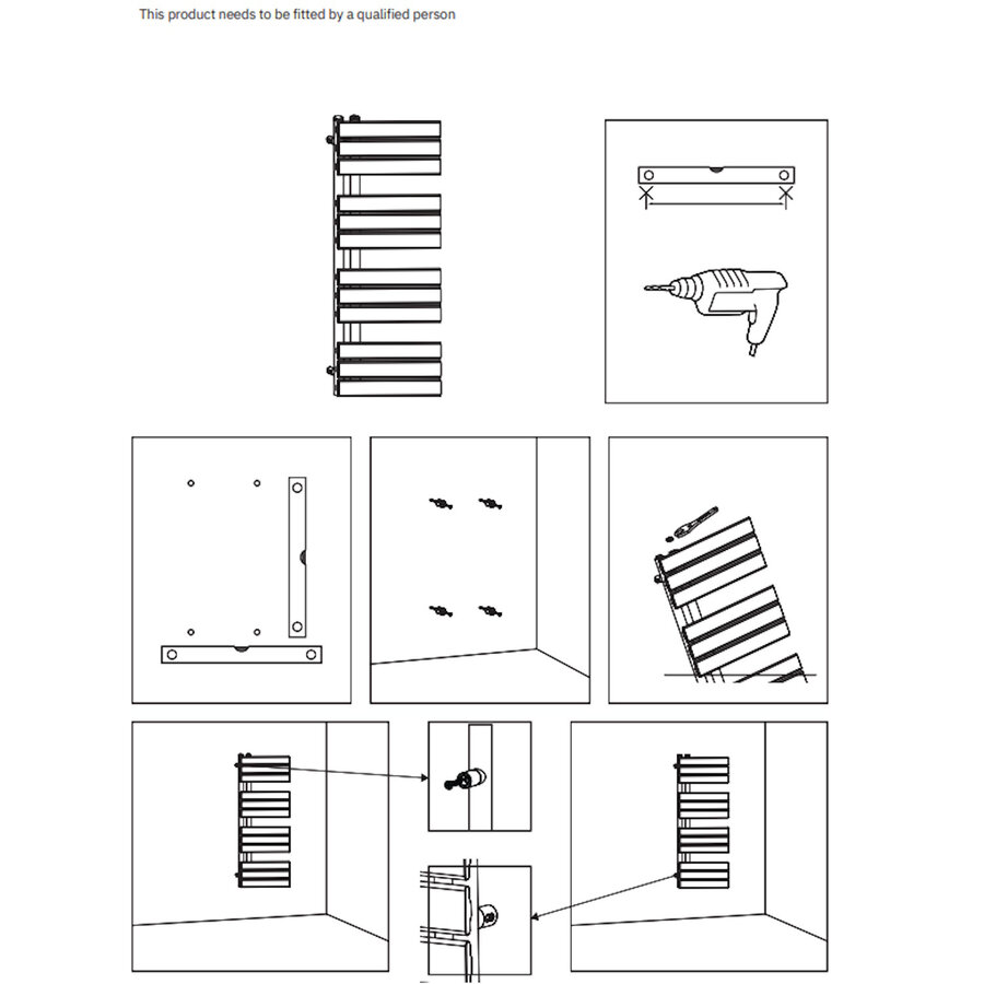 Handdoekradiator BWS Boss Links aansluiting 864W 160x60 cm Wit