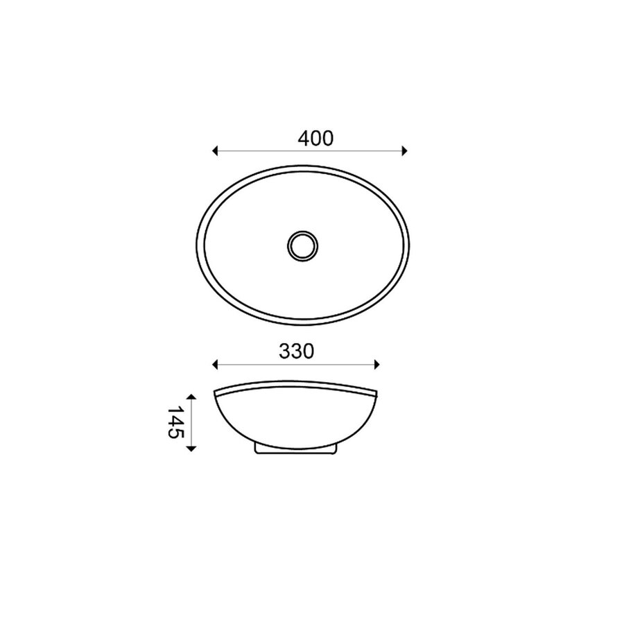 Opzetwaskom BWS Mark 40x33x14,5 cm Mat Wit