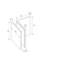 Glaskoppeling Set tbv Inloopdouche BWS Mark Zonder Profiel Geborsteld Messing Goud