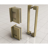 Scharnierset En Greep tbv Profielloze Nisdeur BWS Miley Geborsteld Messing