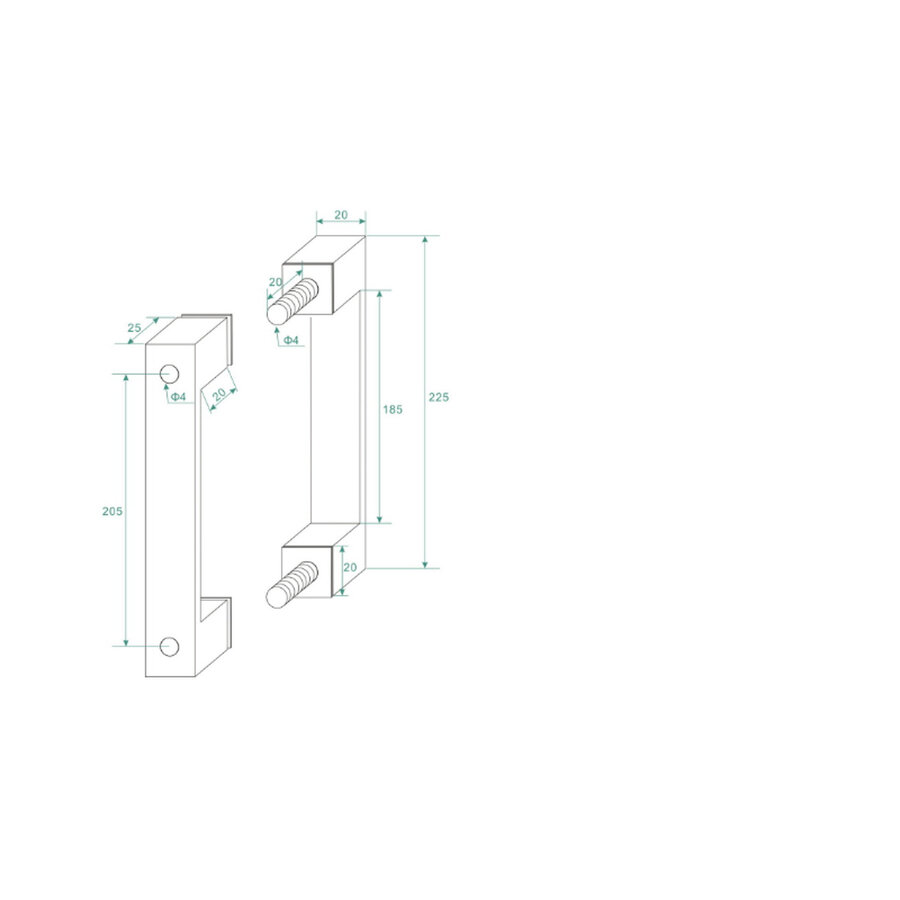 Scharnierset En Greep tbv Profielloze Nisdeur BWS Miley Geborsteld Messing