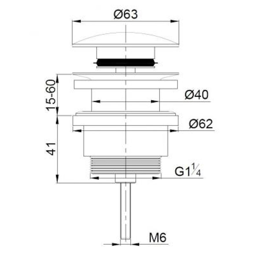 Clickwaste BWS Mark 5/4 Laag Geborsteld Messing Goud