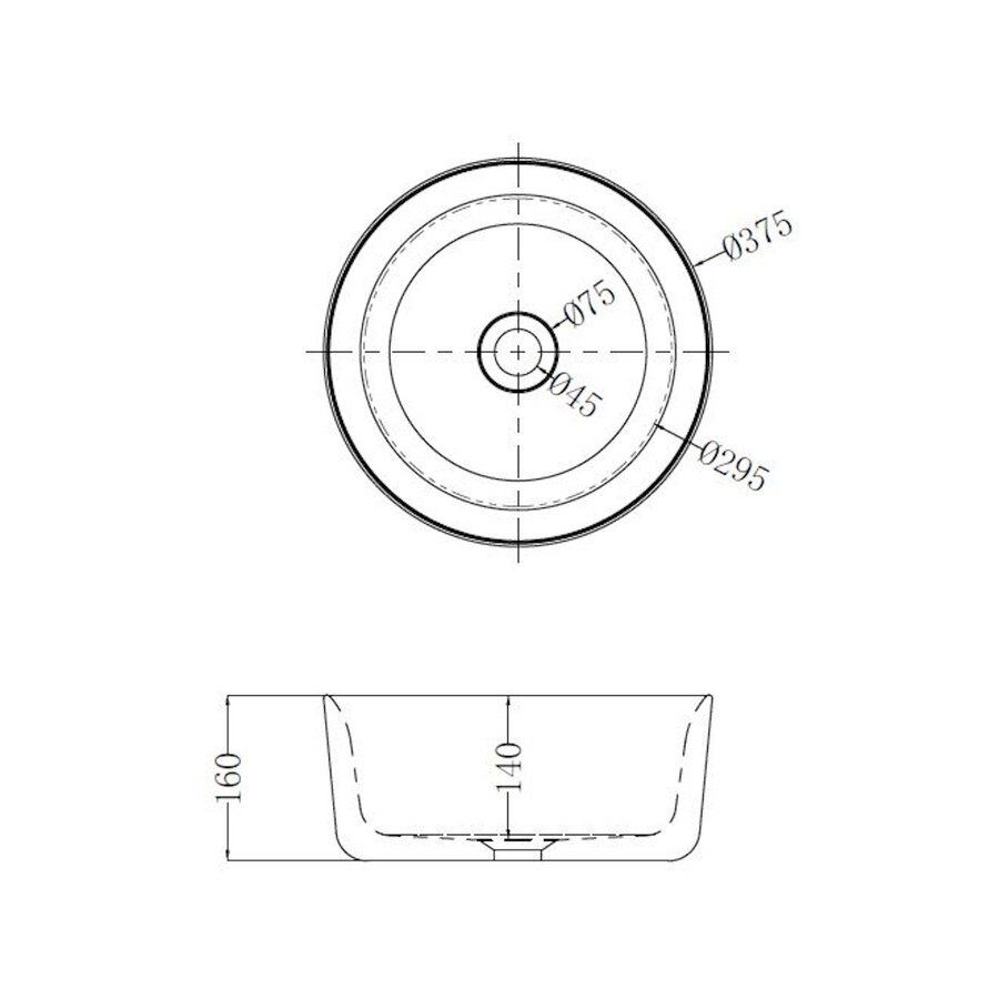 Waskom Best Design Color 37,5 x 37,5 x 16 cm Mat Wit Marble