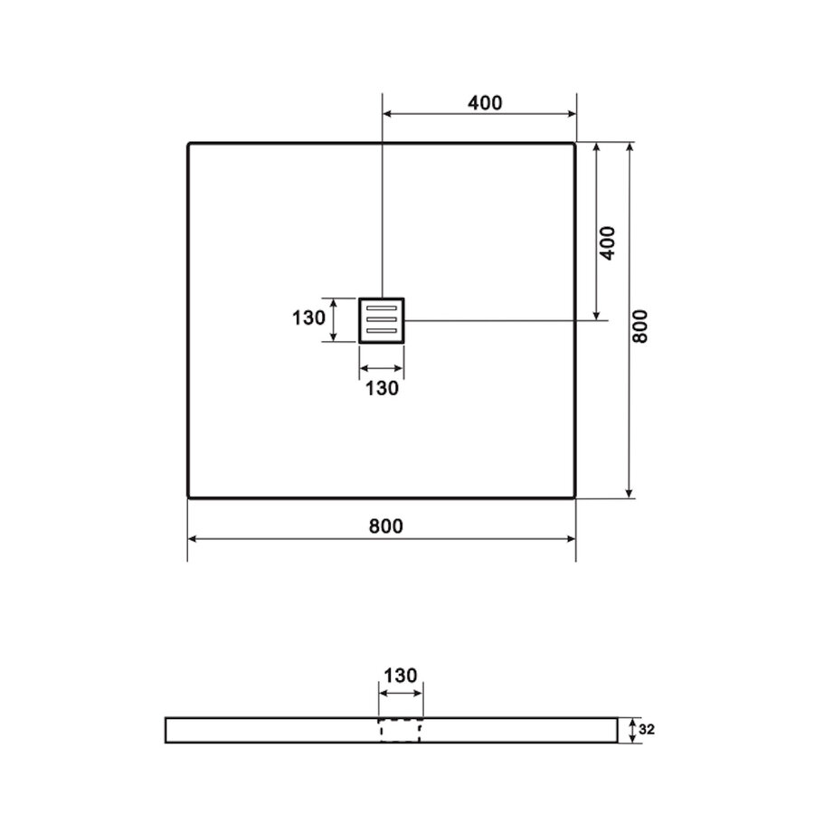 Douchebak BWS Ilonda Vierkant Acryl 80x80cm Mat Antraciet
